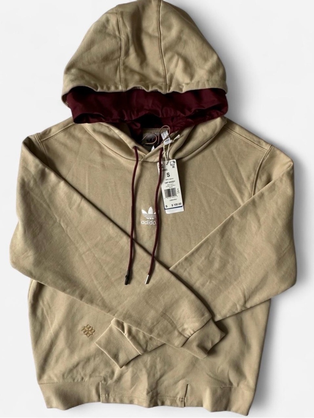 NWT Adidas Originals CNY Chinese New Year Hoodie Tan Burgundy S